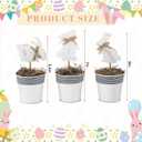 3 Pcs Easter Table Centerpiece Decor Artificial Potted Plants Bunny Tabletop Decorations Farmhouse Easter Rabbit Decorations Fake Plant with Pot for Spring Party Fireplace Decor