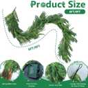 Artificial Norfolk Pine Garlands, Real Touch Winter Pine Garland, Green Artificial Greenery Garland for Mantle, Stairs, Table, Fireplace, Indoor & Outdoor Xmas Decorations(9FT)