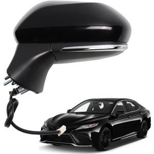 Marretoo for Toyota Camry Side view Mirror Assembly Driver Side 2018 2019 2020 2021 2022 2023 2024 | Power | Heated | Turn Signal |Replaces TO1320367(LH) (POWER+LAMP+HEAT, Driver Side(LH))