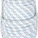3/4in Braid Polyester Cord Bull Rigging High Force Arborist Line Nylon Rope 150ft White Grey Blue