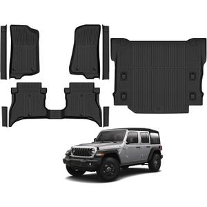 All Weather Floor Mats for 2018-2026 Jeep Wrangler 4XE 4Door(Not for JL/JK)