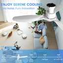 52" White Low Profile Ceiling Fan with Lights and Remote | Flush Mount, ABS Blades, Dimmable, 6 Speed, Quiet DC Motor, Timer, Modern, For Bedroom Living Room Farmhouse