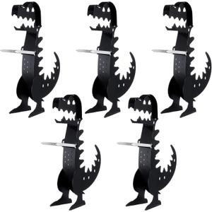 5 Pcs Funny Dinosaur Hot Dog Holder BBQ Sausage Roaster Reusable Stainless Steel Hot Dog Grill Holder Sausage Barbecue Rack for Grilling Camping Christmas Party Gifts Outdoor Kitchen
