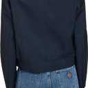 Cole Haan Women's Pin Stripe Rain Bomber Jacket, Navy, X-Small