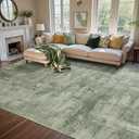 8x10 Ft Large Area Rugs for Living Room, Soft Non-Slip Washable Rugs Modern Abstract Pattern Carpet for Bedroom Indoor Floor Nursery Home Decor (Green)