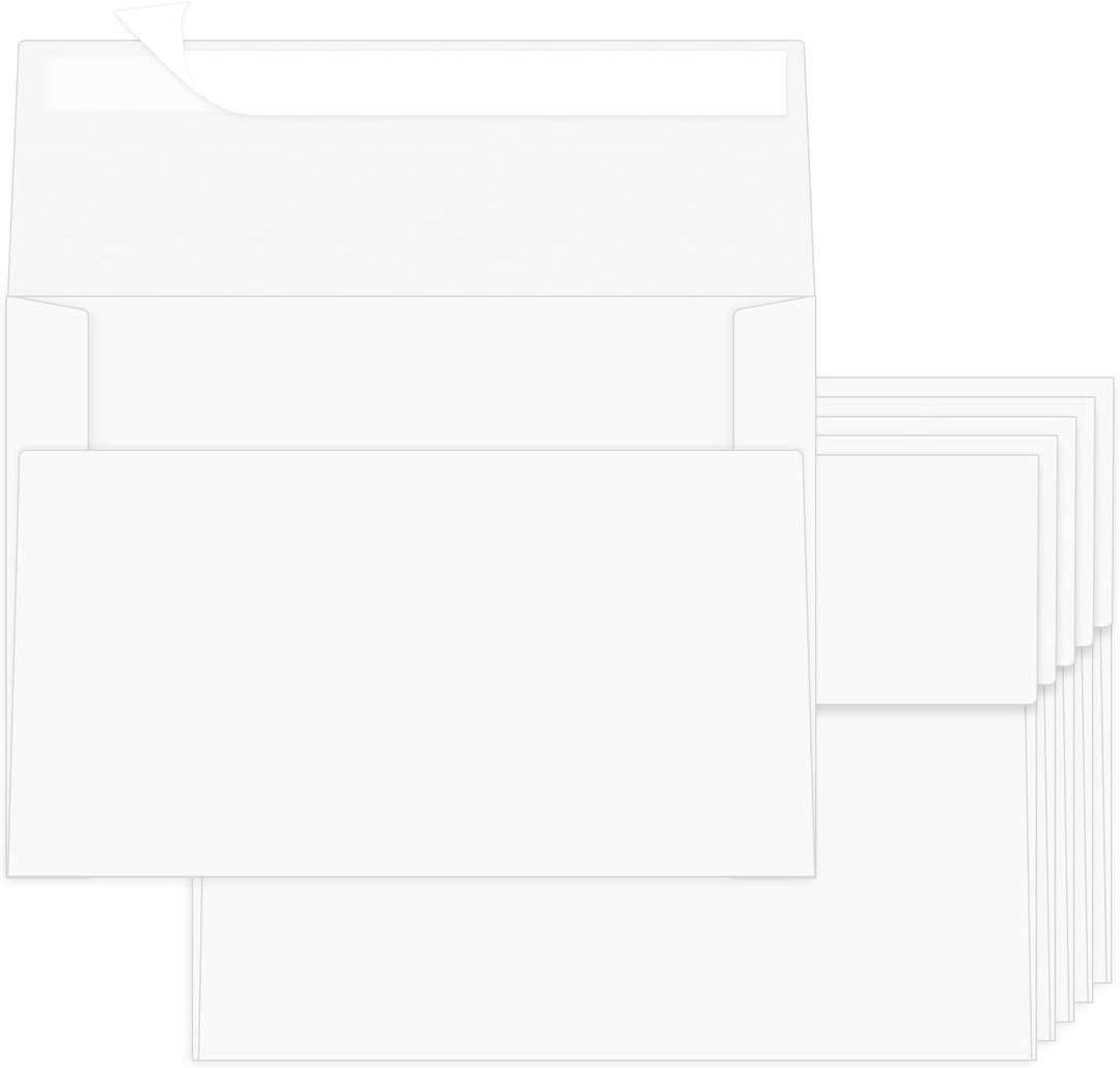 100 Pack A2 Envelopes White 4.375x5.75 Invitation Envelopes Self Seal for Wedding Birthday Party Baby Shower Thank You Notes, Greeting Cards (white)