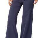 Wide Leg Sweatpants for Women Fold Over Low Rise Flare Yoga Lounge Pants Back to School Clothes for Teen Girls (Small, Pink Blue)