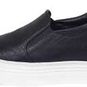 epdavin Women's Black Casual Leather Hidden Wedges Slip On Platform Sneakers Shoes, 7.5 M US
