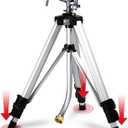 YAMATIC Impact Sprinkler on Adjustable Tripod Base, 360 Degree Large Area, Heavy Duty Adjustable Pulsator Sprinkler for Lawn, Yard and Grass Irrigation, Spray up to 20-90ft(36inch)