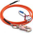 Flip Line Tree Climbing Rope 1/2" X 12ft Steel Core Flipline with Triple Lock Carabiner Adjuster Steel Swivel Snap for Fall Protection,Better Grab,Cut Resistant,Climbing Tree Equipment