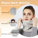 Vogium Adult Fleece Neck Warmer Gaiter - Windproof Stretchy Face Mask for Winter Sports & Commuting - Unisex Warm Elastic Tube Scarf(Black/Dark Grey)