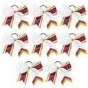 8 PCS Large Cheer Hair Bows 8" Glitter Hair Bows Gold Maroon Sparkly Cheerleading Softball Team Bow Hair Accessories for cheerleaders football Competition Sports