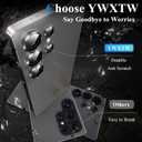 2 x YWXTW Camera Lens Protector for Samsung Galaxy S25 Ultra, [5X Stronger] Individual Metal Ring Tempered Glass Camera Screen Protector for S25 Ultra Accessories, Anti Scratch, 1 Set (Titanium Gray)