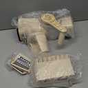 SUSTEAS Rotary Cheese Grater with Handle - Vegetable Shredder with 5 Well-designed Blades & Strong Suction Base,Round Mandoline Slicer & Food Chopper for Kitchen,with Blade Storage Box(Beige)