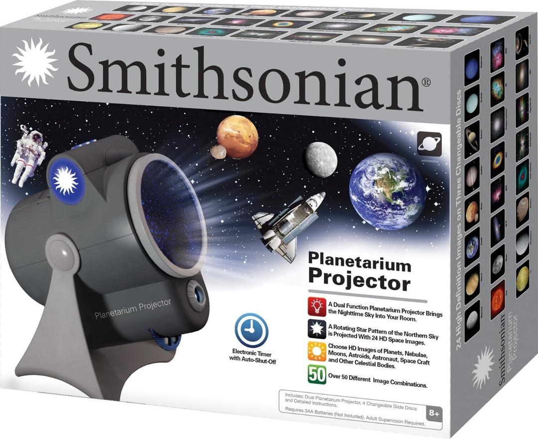 Smithsonian Star Projector - Room Planetarium with LED Display, Black