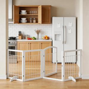 Vantas Dog Gate Indoor with Door, Freestanding, Foldable, 96" W x 30" H