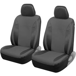 Custom Covers Trend Gray Faux Leather Car Seat Covers for Front Seats – Automotive Bucket PU Leather Seat Covers for SUV Made for Vehicles with Removable Headrests, Interior Covers for Car Truck Van SUV