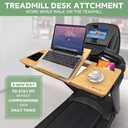 Nnewvante Treadmill Desk Attachment Bamboo Walking Laptop Stand Holder Workstation Adjustable Desktop Laptop Tray for Treadmill