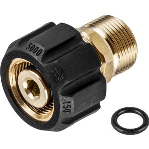 WOJET Pressure Washer Adapter, M22 15mm Female Thread to M22 14mm Male Fitting, 5000 PSI Power Washer Hose Coupler, Connect M22 14mm Quick Connect to Power Washer or Accessories with 15mm Outlet/Inlet