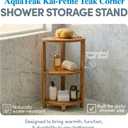 AquaTeak 12" Kai-Petite Teak Corner Shelf Stand - Shower Stand with 3 Tier Shelf for Bathroom - Durable Water Resistant Shower Organizer - Space-Saving Storage Shelves with Anti-Slip Feet, 12" X 12" X 26.5"
