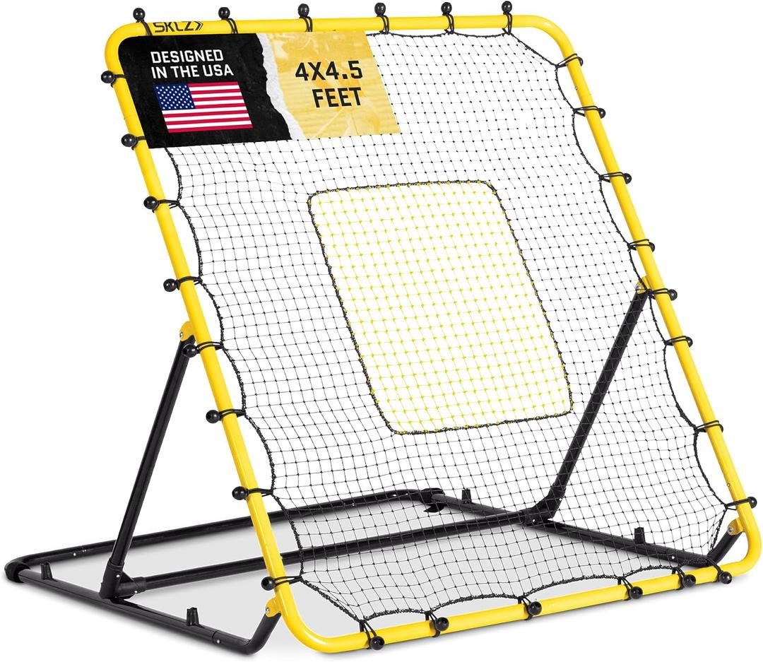 SKLZ Fielding Trainer - Baseball, Softball & Volleyball Rebounder Net. Enhanced Solo Fielding Practice for Skill Development. High-Performance Multi-Sport, Portable, 3 Ball Return Angles, 4x4.5 Feet