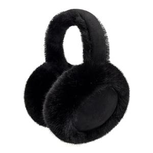 Kedofe Ear Muffs for Winter Women Foldable Fuzzy Cold Outdoor Earmuffs Soft Faux Furry Ear Warmers Covers (Black)