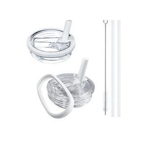 2 Pack Stanley Lid Replacement 40 oz, with Leak Proof and Flip Straw Lid, Stanley Cup Accessories, for Stanley Quencher H2.0 40 oz Tumbler (Only), BPA Free (Milk White