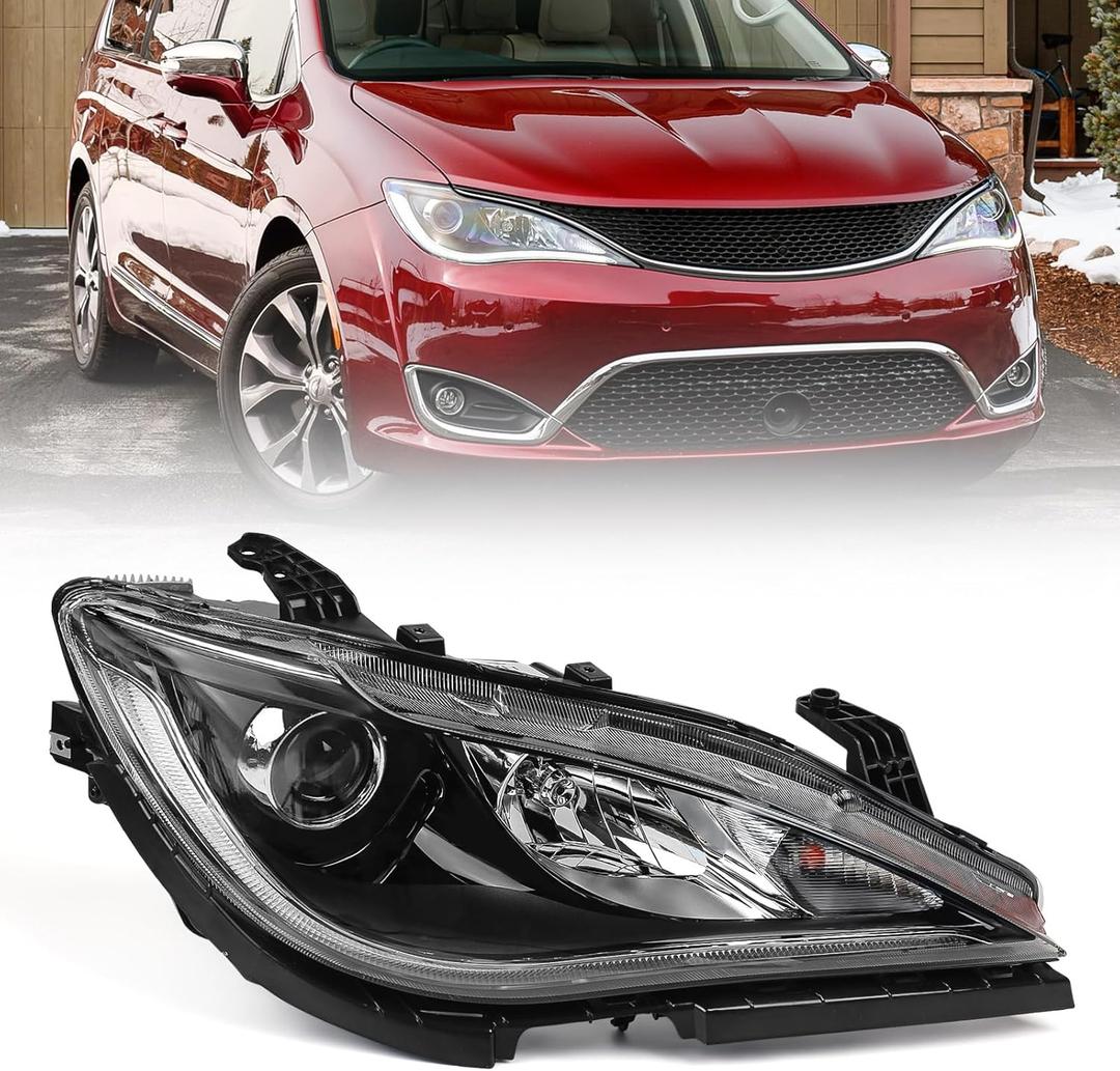 Huray Right Headlight Assembly Fit for Chrysler Pacifica 2018 2019 2020, RH HID Headlamp [Only for Xenon Model] OE Style Replacement for CH2519152 68228948AH Passenger Side