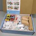 110PCS Wooden Train Set - Toy Magnetic Trains with Wooden Track Set for Kids Ages 3-8, City Scene Railway Set, Perfect Christmas Birthday Gift for Grandkids Toddlers Boys Girls