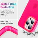 Hot Pink Case for iPhone 16 Pro Max/Soft Translucent Protective Phone Case Cover/Cute Trendy Minimalist Case 6.9 Inch (Neon Pink)