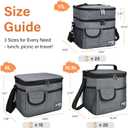 Tirrinia Insulated Lunch Bag for Women Men, Leakproof Lunch Box Containers for Adult, Work, School, Soft Lunchbox for Kids,Boys, Adult Cooler Bag for Picnic Hiking Beach,Charcoal (Medium -8L)