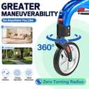 PLANET WALK Super Lightweight 3 Wheel Walkers for Seniors - 9 lbs Foldable Aluminum Frame, Triangular Anti-Tip Frame enhances Stability, 8" All-Terrain Wheels Rollator Walker with Cup Holder Blue