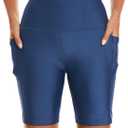 HODOSPORTS Women's 3''/5''/7''/9'' Swim Shorts UPF 50+ High Waisted Board Shorts with Pockets Liner Quick Dry Swimsuit Bottom (XX-Large, Navy)