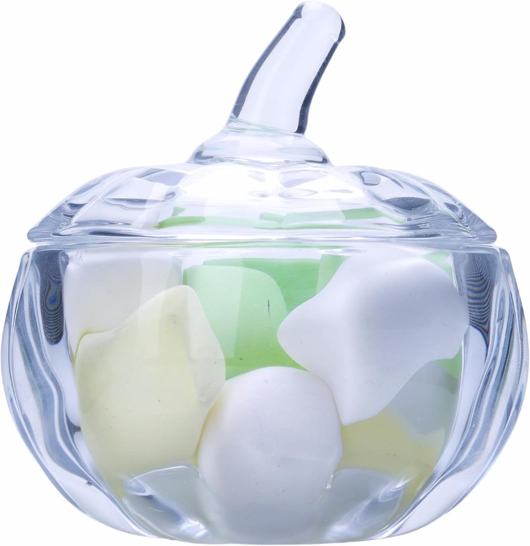 Crystal Pumpkin Jar with Lid, Glass Candy Bowl with Cover for Halloween, Decorative Candy Dish for Home Decor, Party Centerpieces (S, Clear) Crystal Pumpkin Jar with Lid, Glass Candy Bowl with Cover for Halloween, Decorative Candy Dish for Home Decor, Party Centerpieces (S, Clear)