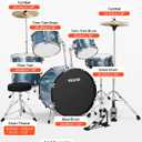 VEVOR Drum Set, 5-Piece 22 in Junior Drum Sets, Beginner Drums Set with Adjustable Throne, Cymbal, and Drumsticks, Musical Learning Drums Instrument Kit, for Beginner, Teens & Student (Gravel Blue)