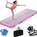 Air Mat Tumble Track 4 inches Thickness Inflatable Gymnastics Mat for Home Use/Training/Cheerleading/Yoga 10/13/16/20ft with Electric Air Pump (green)