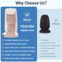 Mynt FSA Eligible HSA Approved Back Massager for Chair, Foldable Back Massager with Soothing Heat, Flexible Massage Chair Pad with Soft S-Curve Longer Track, Portable Rolling & Spot Chair Massager