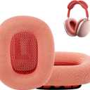 Replacement Ear Cushions for AirPods Max 1 Over-Ear Headphones, Mesh Fabric Covered Earpads with Memory Foam and Magnet (Pink)