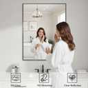 Koonmi Black Mirrors for Wall, 30x40 Inch Bathroom Mirror, Rectangular Wall Mirror for Living Room Bedroom Bathroom, Hangs Horizontally or Vertically
