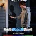 Philips Wi-Fi Smart Lock with Handles, WiFi Keyless Entry Front Door Lock Set, Keypad Deadbolt with Handle App Fingerprint Code Unlocking, Auto Locking, Built-in WiFi, Remote Control & Voice Unlock