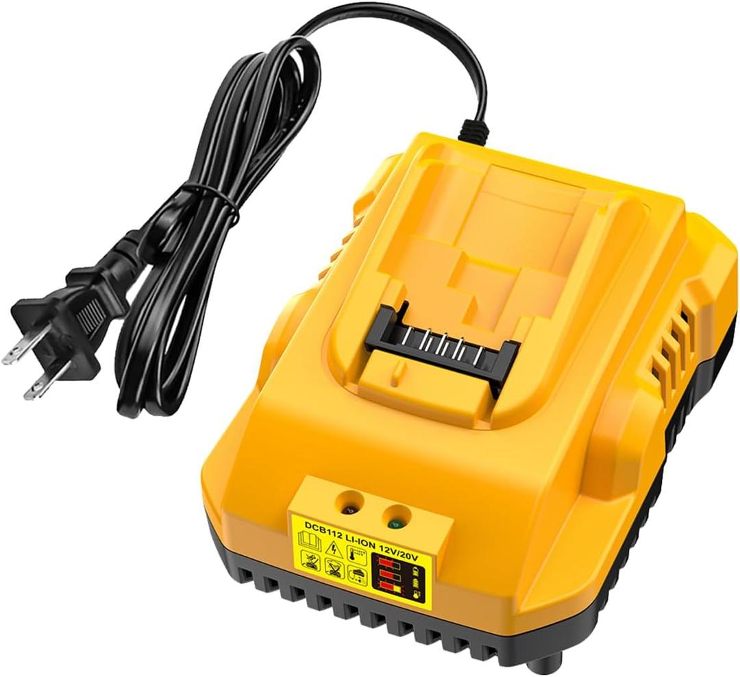 DCB112 Charger Replacement for Dewalt Battery Charger Compatible with Dewalt 12V 20V Max Lithium Battery DCB201 DCB204 DCB205 DCB206 DCB120 DCB127 DCB112 DCB115 DCB118 DCB107 DCB105 DCB102(Yellow)