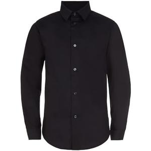Calvin Klein Boys Long Sleeve Slim Fit Dress Shirt, Button-Down Style with Cuffs & Shirttail Hem, Size: 10