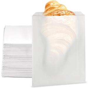 Culinware Paper Sandwich Bags, Glassine Lined Wax Paper Bag, 1000pcs, 6 x 7 x 0.75  Food Grade Grease-Resistant Food Bags for Cookies, Pastries, Snacks, French Fries
