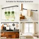 Double Curtain Rod 34-92 Inch, Black Wrap Around Blackout Dual Curtain Rods for Windows, Adjustable Heavy Duty Curved Spliced Room Darkening Double Rods, All Metal, Aluminium Bracket