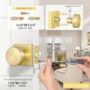 HIMEETIME Gold Door Knob Interior,Passage Rectangle Modern Door Knobs,Heavy Duty Square Door Knobs Modern Door Handle for Hall Closet, Satin Brass