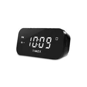 Timex Alarm Clock with Large Display, Digital Alarm Clock for Bedroom Includes 120V Universal Power Adapter (T121B - Black)