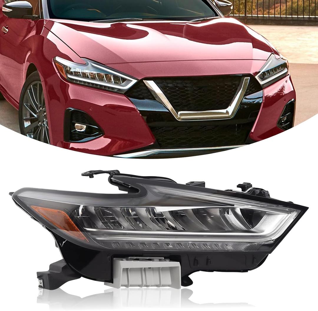 RH LED Headlight Assembly Compatible With 2019 2020 2021 Nissan Maxima Headlamp Right Passenger Side NI2503269 260109DJ0B