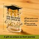 Class of 2026 Inspirational School Graduation Graduate Gifts for Women Student Acrylic Keepsake Desk Decor, 2026 High School College Masters Degree Phd Graduation Gift for Women Men Friends, She Did