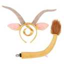 Soul Young Wolf Leopard Gazelle Cat Ears and Tail Set Halloween Costume Party Cosplay Animal Accessories(Gazelle)