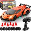 Lamborghini Remote Control Car Toy, Officially Licensed RC Drift Car 15Km/h with Underglow & Headlights, 1:24 Scale 2.4GHz, RC Gift Toy for Boys & Girls Ages 3-12 & Adults, Standard